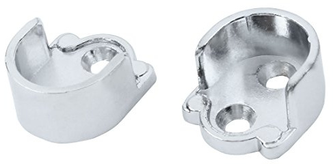 sourcing map 2pcs Wand Schrank Stange Flansch Halter Halterung Aufhänger Silber Ton 19mm Dmr DE de