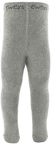 EWERS THERMO Collant per neonati e bambini per ragazze e ragazzi, Made in Europa, interno in spugna di peluche collant in cotone, tinta unita basic, Maglione Grigio Mel, 74