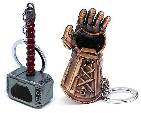 Nidavellir 2-Pack Hammer & Glove Keychain Bottle Openers, Beer Gifts for Men, Husband, Dad, Grandpa, Boyfriend