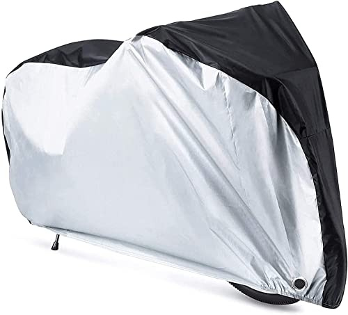 YTBUBOR Bike Cover, 190T Waterproof Bike Covers for Outside Storage, Sliver | Bicycle Cover Waterproof Outdoor, With Lock Holes & Storage Bag, Anti Rain UV Waterproof Bike Cover for Mountain & Road Bike