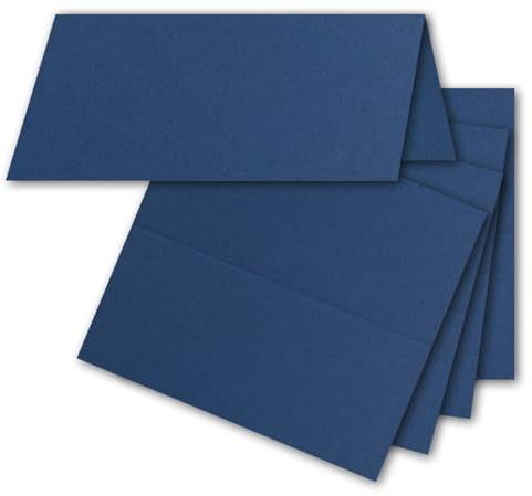 FarbenFroh di GUSTAV NEUSER - 25 biglietti da visita in blu notte (blu) - 4,5 x 10 cm - bianchi - carte doppie - come segnaposto e biglietti con nome per matrimonio e feste