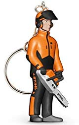 Stihl Key Ring with Man Figurine and Chainsaw