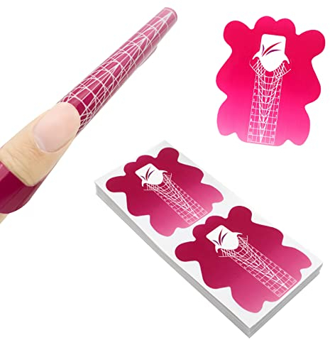 Nagelschablonen für Verlängerung Gelnägel Extra Lang Stiletto für Nail Art Nailart, 100 Stücke Selbstklebend Nagel Schablonen Extension Set Spitze Acryl Acrylnägel für Angänger Profi