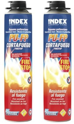 2x Brandschutzschaum B1 750ml | schwer entflammbar, feuchtigkeitshärtend, PU Pistolenschaum Montageschaum Bauschaum, Füll- und Dämmschaum, Dämmstoffkleber