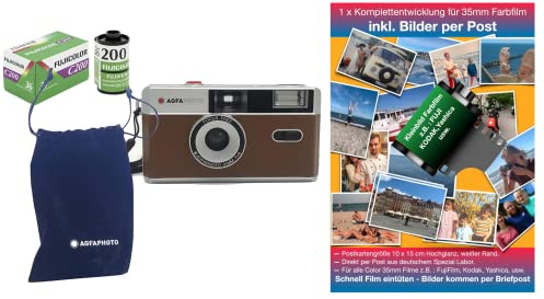Agfa Foto analog 35 mm fotokamera i ett komplett set: Film batteri utveckling för färgfoton (per post)