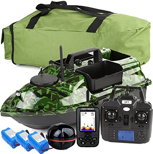 YLLLLY 500M GPS futterboot mit echolot und GPS, LCD Sensor Fischfinder, Mit Handtasche, 12000mAh Batterie mit großer Kapazität,Verschenke Antennen, Propeller und andere kleine Geschenke, Nice