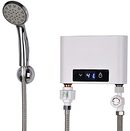 Elektronischer Durchlauferhitzer,CEIEVER Mini Instant Warmwasserbereiter 220V 5500W Mini Warmwasserbereiter mit Durchlauferhitzer Dusche,für Badezimmer Küche