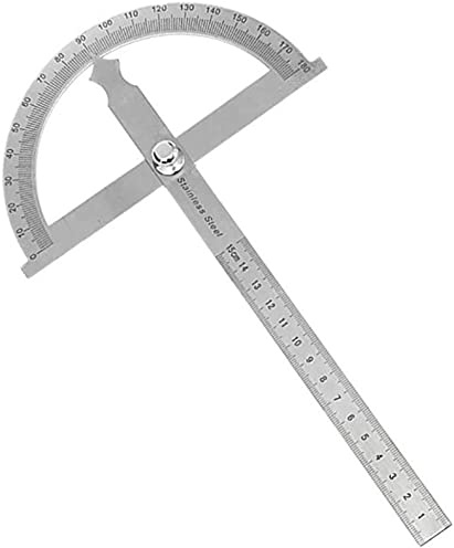 WJJ Righello Angolo in Acciaio Inox, goniometro Multifunzione, Calibro Angolo semicircale Universale for la Lavorazione del Legno, Angolo di misurazione