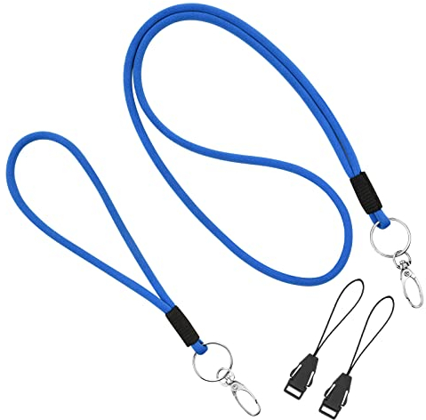 Vicloon Schlüsselband Set, Kurz und Lang, als Schlüsselanhänger und Sicherheitsverschluss für Ausweis, Handy (Navy Blau)