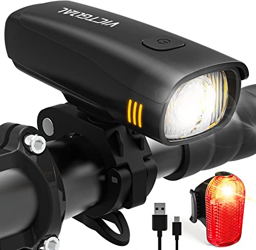 VICTGOAL Fahrradlampe Set, StVZO zugelassen, 30 Lux, Front- & Rücklicht