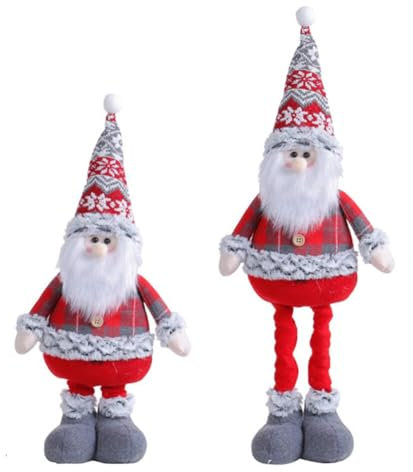 Weihnachtspuppe Teleskop Plüsch Spielzeug, Weihnachten Teleskop Stehend Weihnachtspuppe Weihnachtsmann Schneemann Elch Puppe Deko Puppe Ornamente mit Teleskopbeinen Tischdekoration Basteln Deko