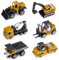 LEAZZLE Baustellen Fahrzeuge Metall Kunststoff Bagger,Baufahrzeuge Spielzeug Auto für Kinder ab 2 Jahren Geschenke enthalten Bagger, Straßenroller, Dumper, Mischer, Bulldozer,Gabelstapler