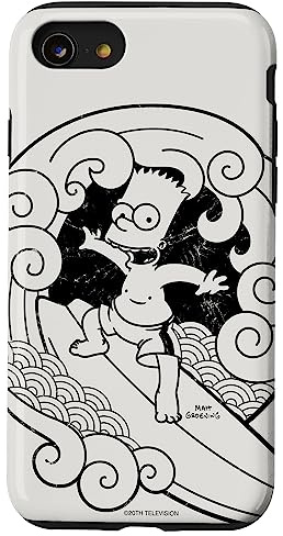The Simpsons Bart Surf Bloc de bois japonais Coque pour iPhone SE (2020) / 7 / 8