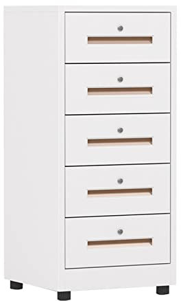 Büroschränke Aktenschrank mit 5 Schubladen, vertikaler Aktenschrank, Heimbüro, Metall-Aktenschrank, Organizer, Aktenschrank mit Schloss Filing Cabinet (Color : White)
