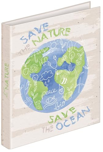 VELOFLEX 1144612 - Carpeta de anillas Nature, DIN A4, con mecanismo de 2 anillas, de cartón reciclable, carpeta escolar, carpeta de anillas, 1 unidad