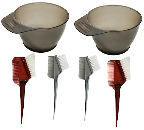 Beatifufu 6piezas Utensilios Para Teñir El Cabello Cuencos y Peines De Plástico Duradero Lavables y Antideslizantes Para Peluquería Profesional