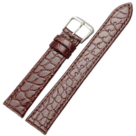 Echtes Leder-Uhrenarmband, Krokodilmuster, Rindsleder mit Dornschließe, Uhrenkette für Damen, 12-20mm, Farbe 4, 18mm