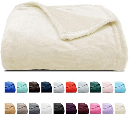 MANEMI - Manta Franela 160 x 220, Manta sofá, Microfibra 100% Poliéster Extra Suave, Manta para Cama, sobre Cama, Plaid