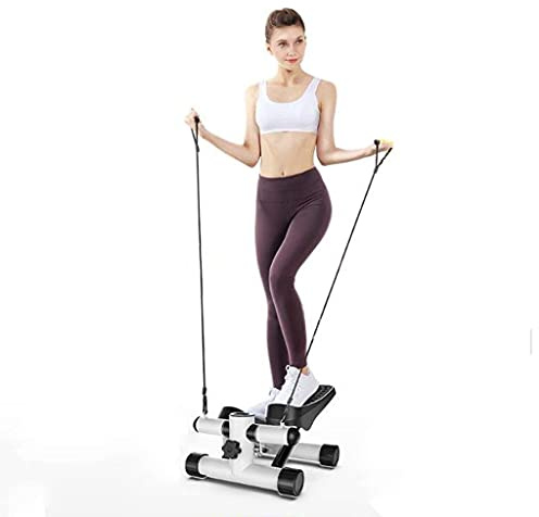 Dntum Mini-Stepper Swing Stepper Climbing Stepper Home Female Step Machine Small Stair Stepper Exercise Equipment with Resistance Bands and Twisting Action