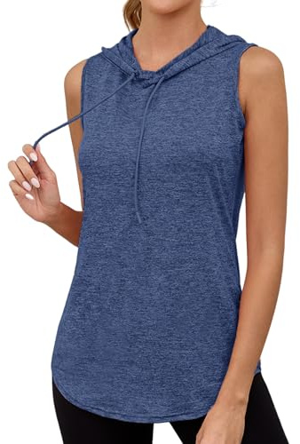 Gyabnw Débardeur Fitness Femme Haut Sport Femme à Capuche | Débardeur léger pour fitness, yoga, running et entraînement, conçu pour une liberté de mouvement confortable