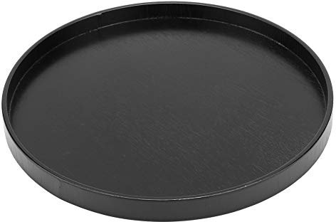 Plateau à thé, Plateau Antidérapant Rond en Bois Noir, Plateaux de Table de Service pour la Maison, Le Magasin, Le Bureau, Le Bar, 30 Cm (30cm)