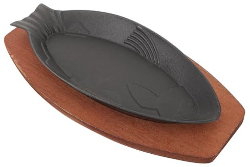 BEBEMOKO Bandeja Para Barbacoa Pescado 30,5x13,5 Cm Hierro Resistente Al Desgaste Sartén Para Asar Reutilizable Adecuado Para Restaurante y Uso Casa