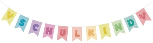 Einschulung Deko Banner,Schulkind Girlande Pastell Deko,Schulanfang Banner aus Papier Hänge Deko,mit ABC 123 Motiv,für Schuleinführung Einschulungsfeier Schulanfang Schulstart Dekoration Jungs Mädchen