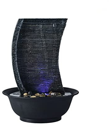 BOGAZY Fuente De Interior Fuente de Mesa Fuente de Interior Fuente de Cascada de Escritorio de meditación para decoración de relajación de Oficina en casa Fuente Agua Decorativa(C)