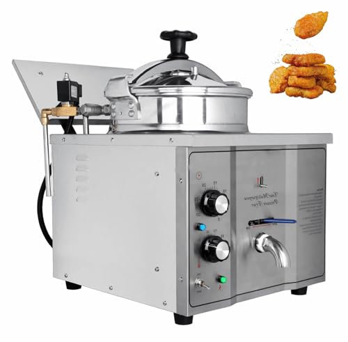 CIELOBLOEN Friggitrice Elettrica Professionale da Banco 16l in Acciaio Inossidabile con Timer Digitale, Cestelli Multifunzione E Piedini Antiscivolo per Patatine Pollo Fritto in Ristoranti