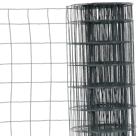 Easy Clôture Grillage en Rouleau Acier galvanisé Maille 100x100 mm H1m00 x L20 m - Gris Anthracite - Hauteur 1m20