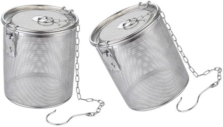 Confezione di 2 Cestello In Acciaio Inox, Alogena Gabbia Per Filtrazione Efficiente delle Spezie E Robusta Saliera Senza Esci Filtro In Acciaio