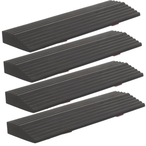LOLIPPYY 4 Stück Teiliges Gummi Saugroboter Rampe Rutschfest Langlebig für Türschwellen und Kleine Einfache DIY Installation Schwarz Geeignet für Indoor Saugroboter und Haushalt