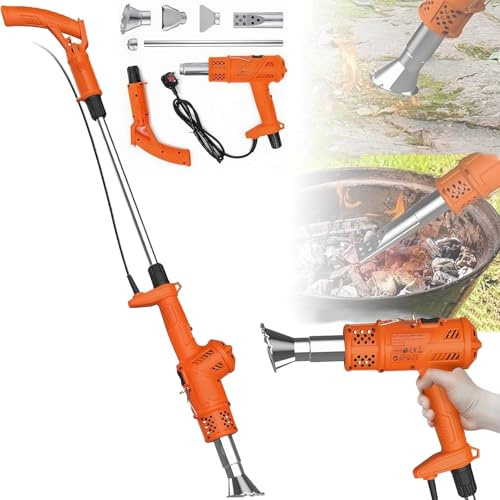 Elektrischer Unkrautbrenner, tragbares Heißluft-Unkrautwerkzeug mit 2 Düsen und 177,8 cm Kabel, stabiles Material, einfach zu bedienen