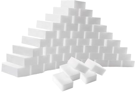 KESOTO 50 Pezzi Spugne Magiche Gomme per La Pulizia Spugnette Multiuso in Melamina Non Graffianti Adatte per Stoviglie Piani Cottura E Vetri 10cmx6cmx2cm