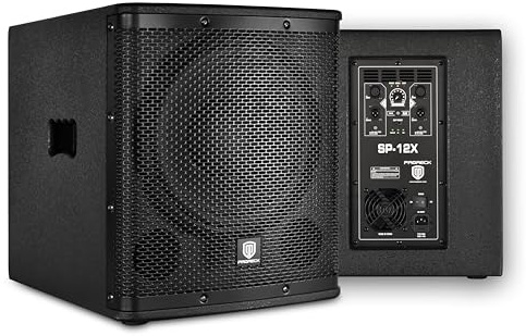 PRORECK SP-12X Aktiver PA-DJ-Subwoofer 12 Zoll 1000W PMPO mit Class-D-Verstärker, 3 DSP-Voreinstellungen (Monitor/Bassverstärkung), Schwarz für Hochzeiten/Partys/Konzerte/Kirchen (1 Subwoofer)