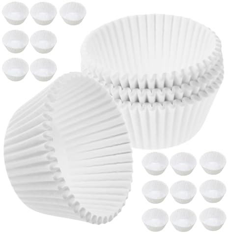 Angoily Capacillos para Hornear Resistentes Grasa Papel para Muffins y Cupcakes Tamaño Estándar Color Blanco Puro 600 Unidades Aptos para Horno Ideales para Repostería y Fiestas