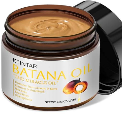 Ktintar 100% Natural Raw Batana Oil for Hair Growth, Unrefined & Organic Dr Sebi Hair Growth Oil From Honduras, Prevents Hair Loss, Eliminates Split Ends, Enhances Thickness 4.23 Fl Oz (Pack of 2)