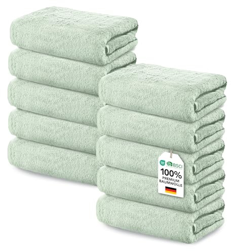 Ôhm Seiftücher 30x30 cm Baumwolle Salbei 10er-Set