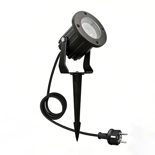YOVGQOLV LED Gartenstrahler mit Erdspieß 230V GU10 IP65 Wasserdicht