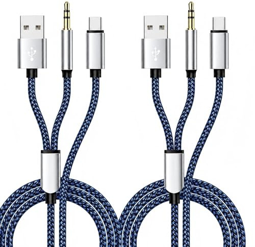 ZestEcho Cable USB C a Jack 3.5 mm 1,2 m con DAC Audio Auxiliar Coche Nylon | Sonido estable HiFi, cable trenzado resistente, conexión para coche, auriculares y altavoces, compatible con iPhone Samsung