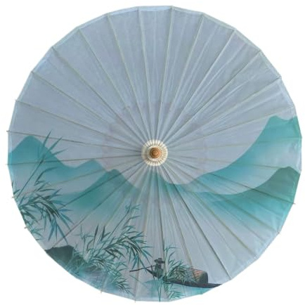 Treer Parasol Hecho a Mano Chino (Hojas bambú,84cm)