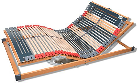 FMP Matratzenmanufaktur 7 Zonen Lattenrost Rhodos® EL | Kopf- und Fußteil elektrisch verstellbar | fertig montiert | 44 Leisten | Notabsenkung | TÜV Rheinland GS | Mittelgurt | 100x200 cm