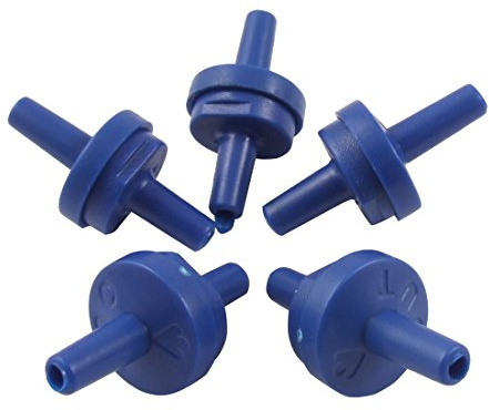sourcing map 5 Stück Blaue Kunststoff Rückschlagventile Für Aquarium | Verbinderdurchmesser 5,3mm, Gesamtgröße 3,5×1,8cm, Gewicht 10g, Schutz vor Rückfluss Bei Stromausfall