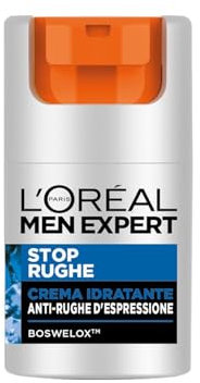 L'Oréal Paris Men Expert Stop Rughe, Crema Idratante Anti-Rughe d'Espressione, Con Boswelox, 50 ml