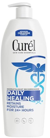 Curel Daily Healing Body Lotion for Dry Skin, Dermatologist Recommended Hydrating Body Lotion with Advanced Ceramides Complex, 20 Oz