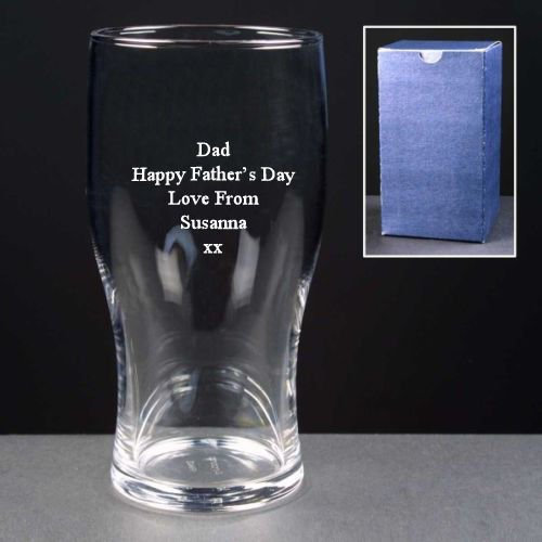 Personalised 1 Pint Tulip Non Nucleated Base Beer Glass Birthday, Christmas, Anniversary Enter Your Own Custom Text