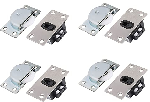 sourcing map Roulette porte coulissante placard armoire rouleaux Roue 23mm diamètre acier inoxydable lot de 4pcs