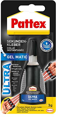 Pattex Sekundenkleber Ultra Ge Matic 3 g, PSG5C (3 Packungen/Ultra Gel Matic 3g)