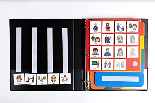 My Communicaid Communication Book 200 with Laminated Picture Cards Visual Aid Durable Special Needs Communication Cards for Autism Nonverbal Speech Therapy IEP Emergency
