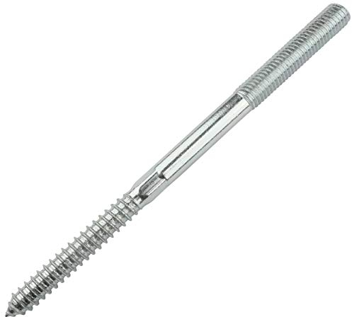 AERZETIX - Set di 10 - Vite a doppio filetto - Prigioniero - Punto vite - Metallo/Legno con o senza tasselli - Ø10x160mm - Acciaio zincato - Colore argento - C44768